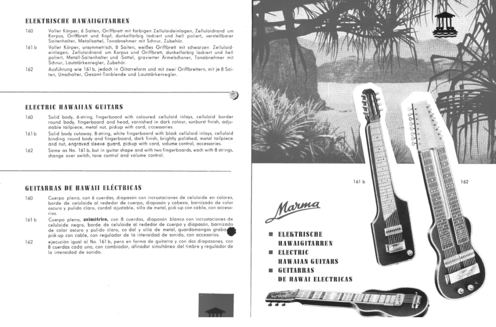 Original advertising leaflet for the Marma Hawaï, or Steel, guitar
